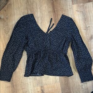 Madewell Navy blue Floral Blouse